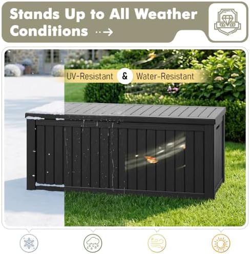 Outdoor Storage Box Waterproof, 200 Gallon Deck Box - Image 3