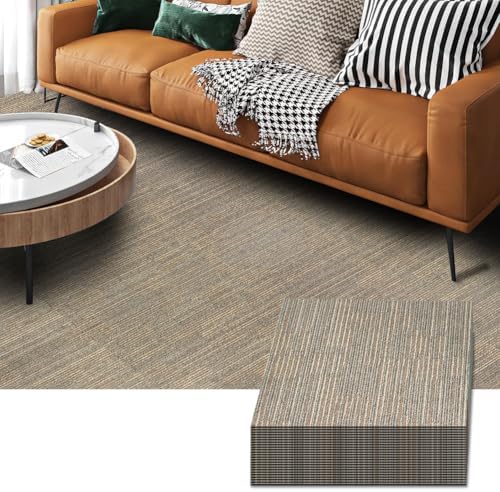 LITA Carpet Tiles Reusable 24" x 24" Squares Indoor/Outdoor, Khaki Polypropylene by LITA