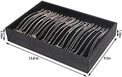 Julysky 2 Pcs/set Stackable Jewelry Organizer Trays，Necklace Tray+Necklace Tray - Image 3