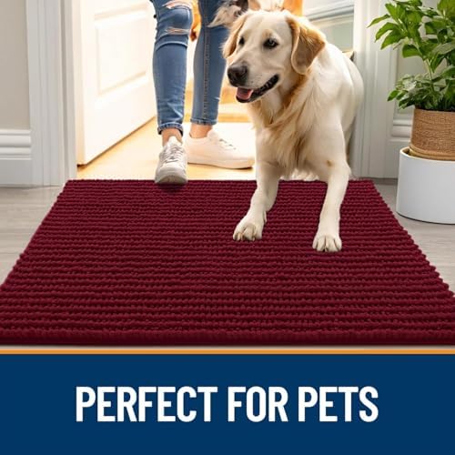 OLANLY Dog Door Mat for Muddy Paws 30x20, Extra Absorbent Chenille Mud Mat - Image 6