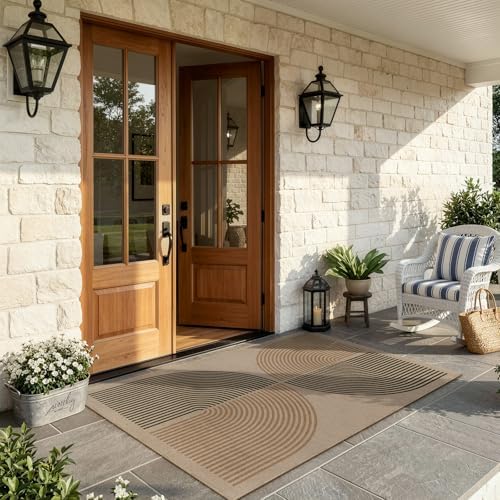 Lahome Modern Rainbow Easy Jute Office Rug, 4x6 Machine Washable Area Rugs - Image 6