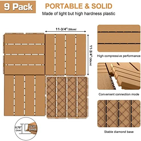 Goovilla Plastic Interlocking Deck Tiles, 27 Pack - Image 3