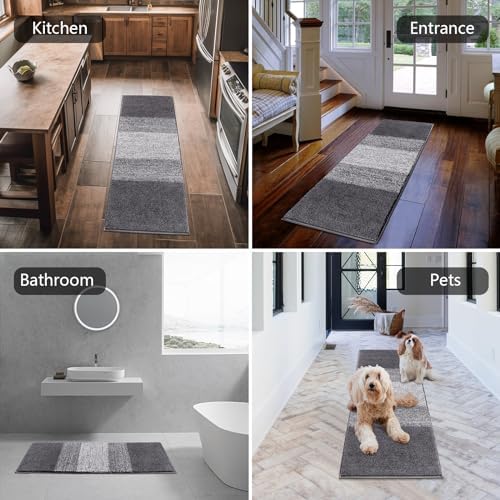 Vaukki Indoor Doormat Entryway Grey Door Mat 59x20 inch - Image 3