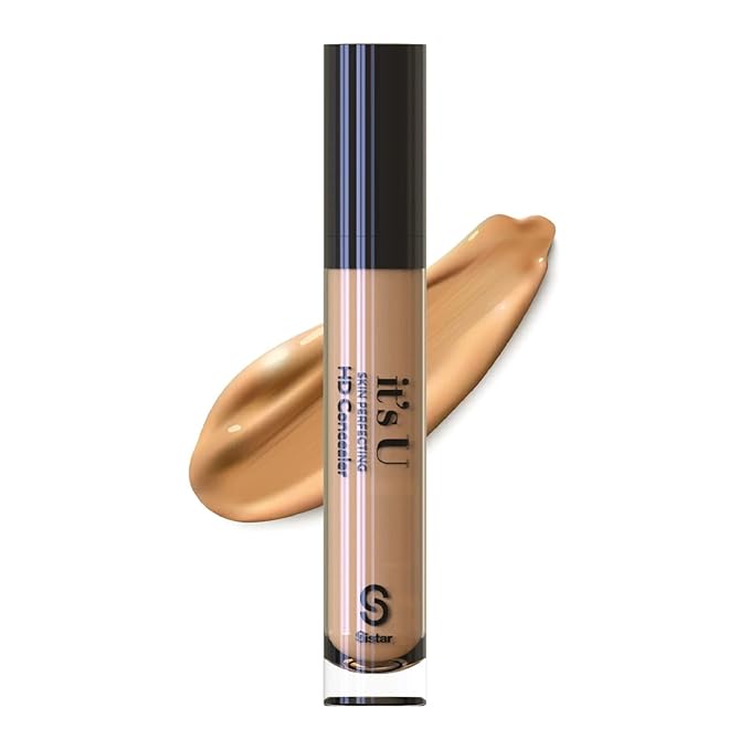 Sistar it's U Skin Perfecting HD Concealer Full Coverage Lightweight Long Lasting Correcting Liquid Contour Cover Masker Makeup 5 ml / 0.17 fl. oz (Honey Beige)