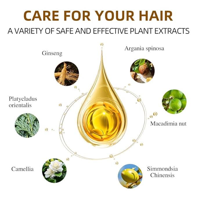 Hair Dye Shampoo 3 in 1 for Gray Hair Coverage, Argan nut Natural Shampoo Hair Dye for Women & Men/Ammonia-Free 500ml(Brown)