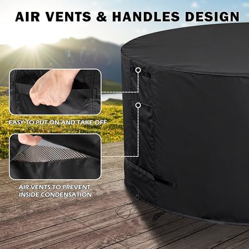 Round Patio Furniture Cover 84" Dia x 44" H Waterproof, Outdoor Round Table - Image 4