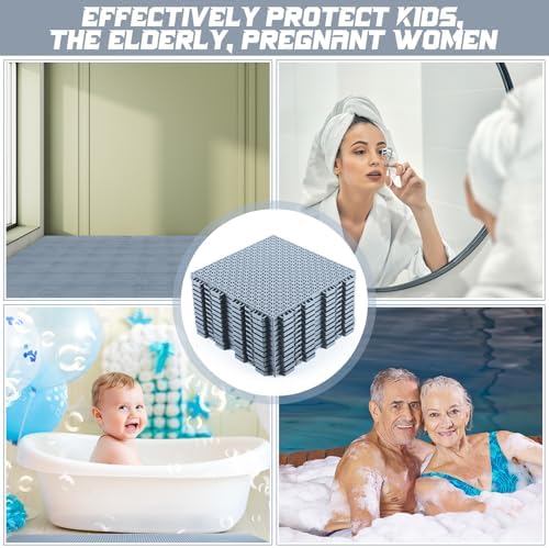 Huwena 100 Pack Drainage Mats Interlocking Tiles 10" x 10" Rubber Floor Tiles - Image 4