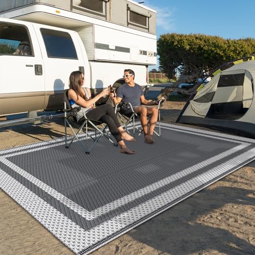 HappyTrends Outdoor Rug Portable Plastic Straw Camping Rugs - Image 6