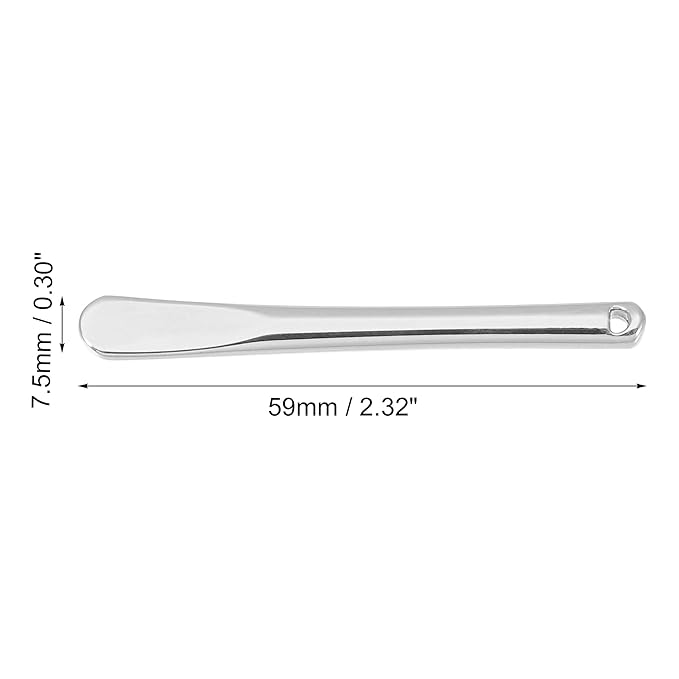 VOCOSTE 4 Pcs Makeup Spatula Mini Spoon, Eye Cream Massage Sticks Beauty Scoop, for Facial Cosmetic Face Cream, Zinc Alloy 2.32"x0.30", Silver Tone