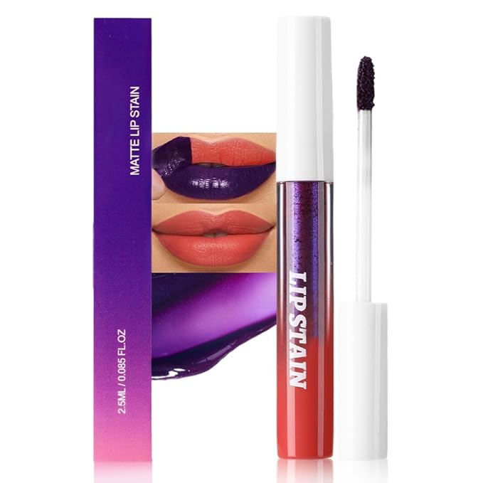 evpct Orange Red Peel Off Lip Stain Tints, Liquid Lipstick Lip Stain Long Lasting Waterproof for Women, Non-stick Cup Lipstick Peel Off Highly Pigmented Not Faded Smudge-proof Easy to Apply, 06