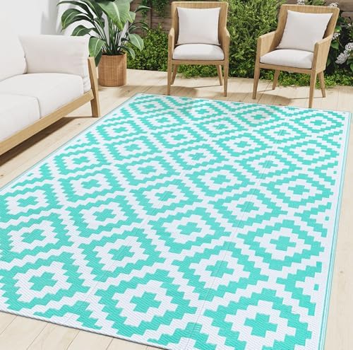 Smiry Outdoor Rug 6x9 ft Waterproof Reversible Boho Mat by Smiry