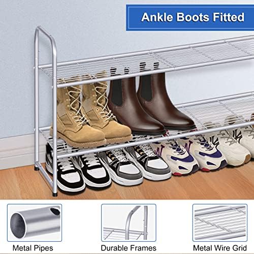 KEETDY 2-Tier Long Shoe Rack for Closet Shoe Organizer for Entryway, Metal - Image 5