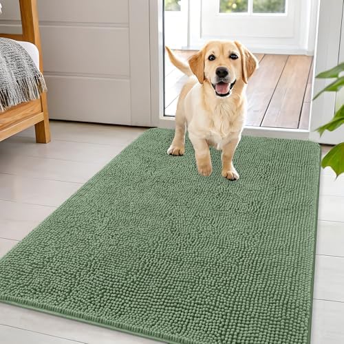 OLANLY Dog Door Mat for Muddy Paws 44x32, Super Absorbent Chenille Mud Mat by OLANLY