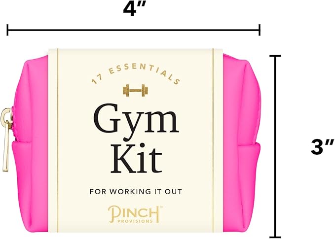 Pinch Provisions Gym Kit, includes 15 Personal Care Essentials for Wellness & Beauty, Perfect for Gifts, Gym Bags, Duffle Bags & Lockers (Hot Pink)