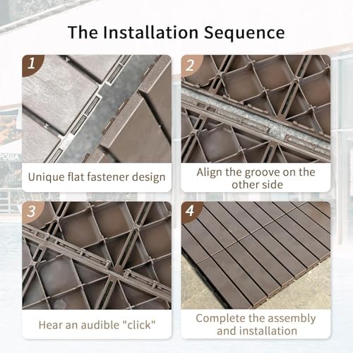 Interlocking Deck Tiles Outdoor Waterproof, Composite Patio Flooring - Image 5