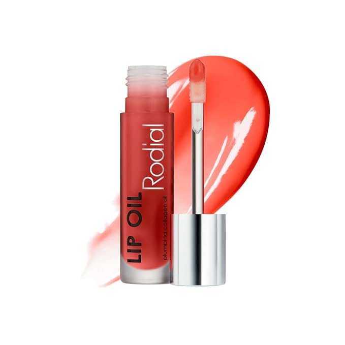 Rodial Plumping Collagen Lip Oil Sugar Coral 0.13fl.oz, Vegan Collagen-Infused Lip Oil with Macadamia and Jojoba Oil, Deep Hydration for Fuller-Looking Pout, Ultra-Nourishing Formula for Silky Lips