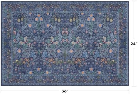 Navy Blue Washable 2x3 Entry Rug - Image 2