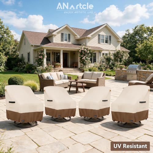 ANartcle Swivel Patio Chair Cover 4 Pack, 600D Waterproof Heavy Duty Outdoor - Image 6