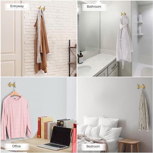 Brushed Gold Small Coat Rack Wall Mount – 6 Inch Stainless Steel Rail - Image 6