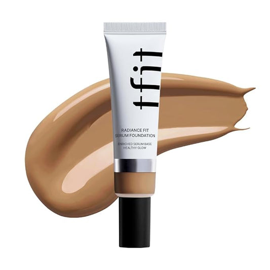 TFIT Radiance Fit Serum Foundation - Flawless Coverage, Dewy finish, Long-lasting, Lightweight, Korean Makeup,1.05 Oz. (N05 Toffee, 1.05 Oz.)