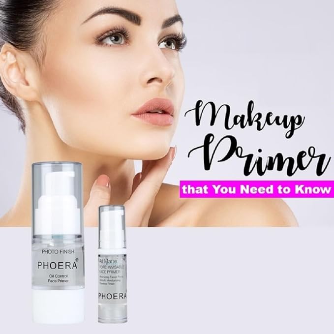 PHOERA Primer,Pro Makeup Primer,Long Lasting Hydrating Smoothing Isolated Moisturizing Oil Free Effect Make Up Base Matte Face Foundation Primer(Travel Size 6 ML)