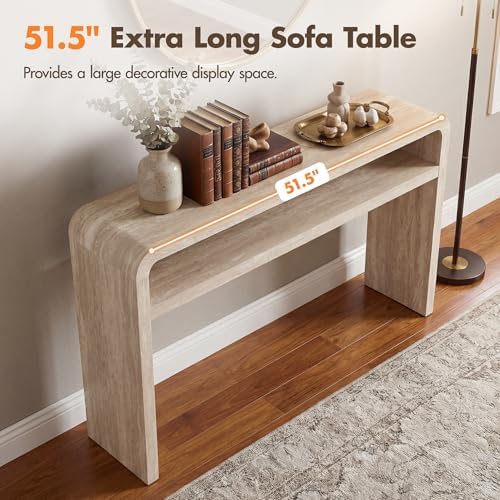 Hyfirm Travertine Style Wood Console Table - Image 7