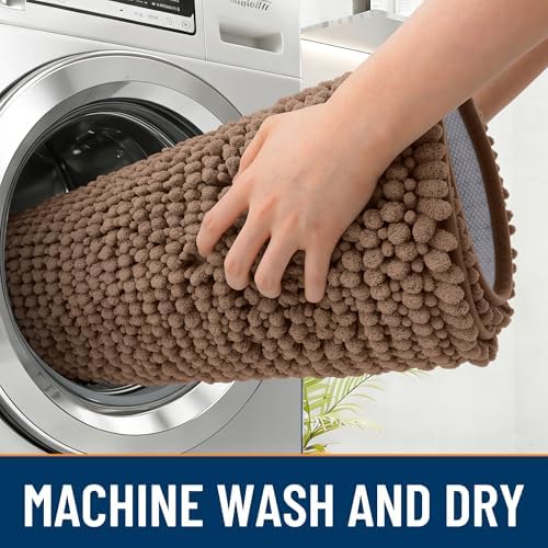 OLANLY Dog Door Mat for Muddy Paws 40x32, Extra Absorbent Chenille Mud Mat - Image 5