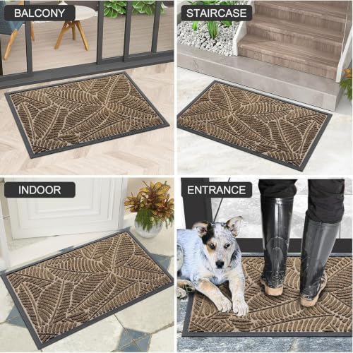 Colorxy Waterproof Front Doormat, Sturdy Natural Rubber Door Mat - Image 6