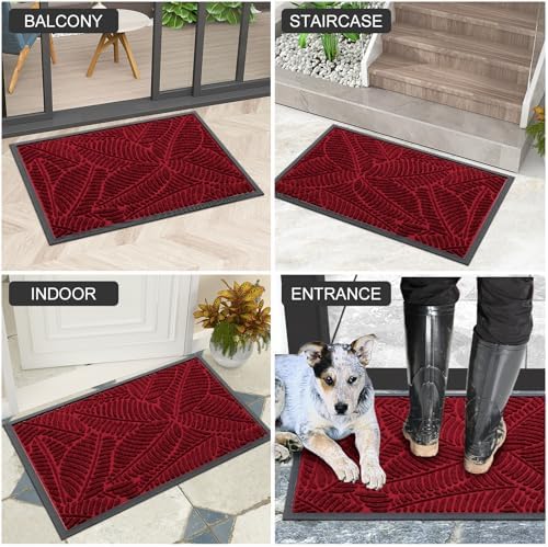 Colorxy Waterproof Front Doormat, Sturdy Natural Rubber Door Mat - Image 6