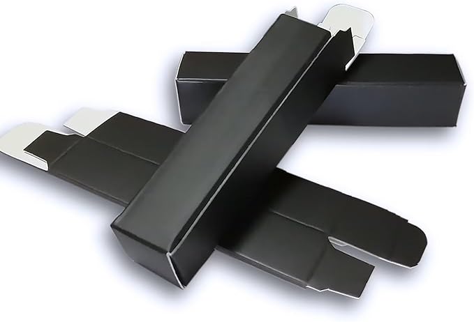 ANZKA 50 Pcs Lip Balm Boxes Packaging, 6.8x1.8x1.8cm Wrapping Box for 0.15Oz Lipbalm Containers Tubes, 5.5ml DIY Lipsticks Black Package Boxes