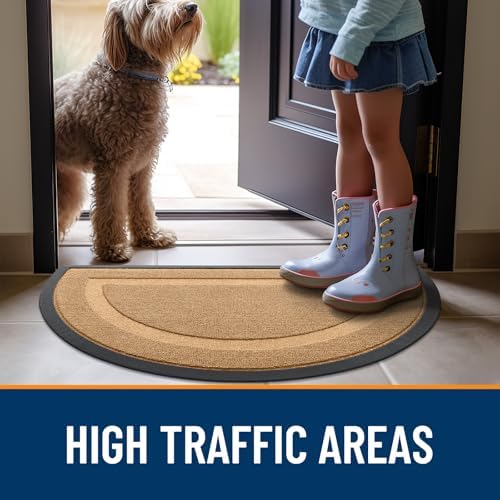 OLANLY Half Circle Front Door Mat Outside 47x32 All-Season Rubber Doormat - Image 6