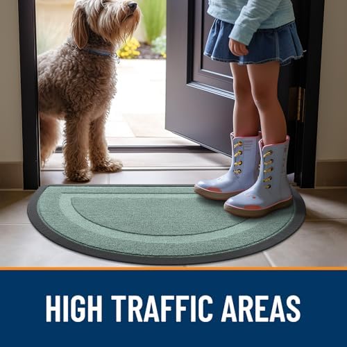OLANLY Half Circle Front Door Mat Outside 59x34 All-Season Rubber Doormat - Image 6