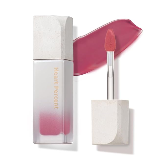 Heart Percent Dote On Mood Pure Glow Tint, Watery & Lightweight Moisturizing Lip Stain Long Lasting Liquid Lipstick 6.8g, #08. Plum Mauve