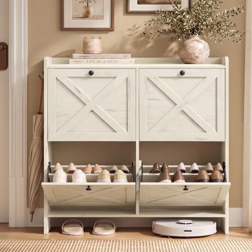 VASAGLE Narrow Shoe Storage Cabinet Organizer by VASAGLEbySONGMICSHOME