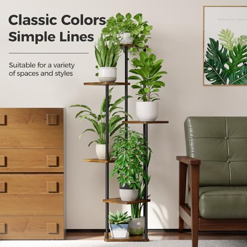 Bamworld Tall Plant Stand Indoor Corner Plant Shelf - Image 3