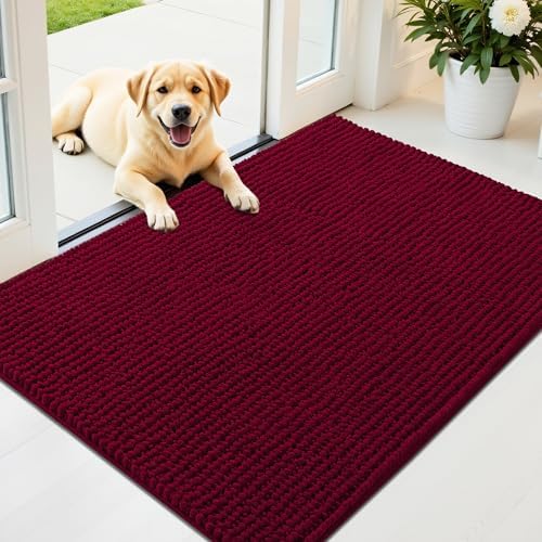 OLANLY Dog Door Mat for Muddy Paws 44x32, Extra Absorbent Chenille Mud Mat by OLANLY