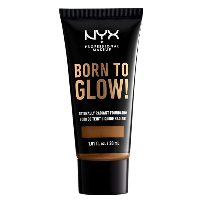 NYX PROFESSIONAL MAKEUP Born To Glow Naturally Radiant Foundation, Medium Coverage - Warm Mahogany