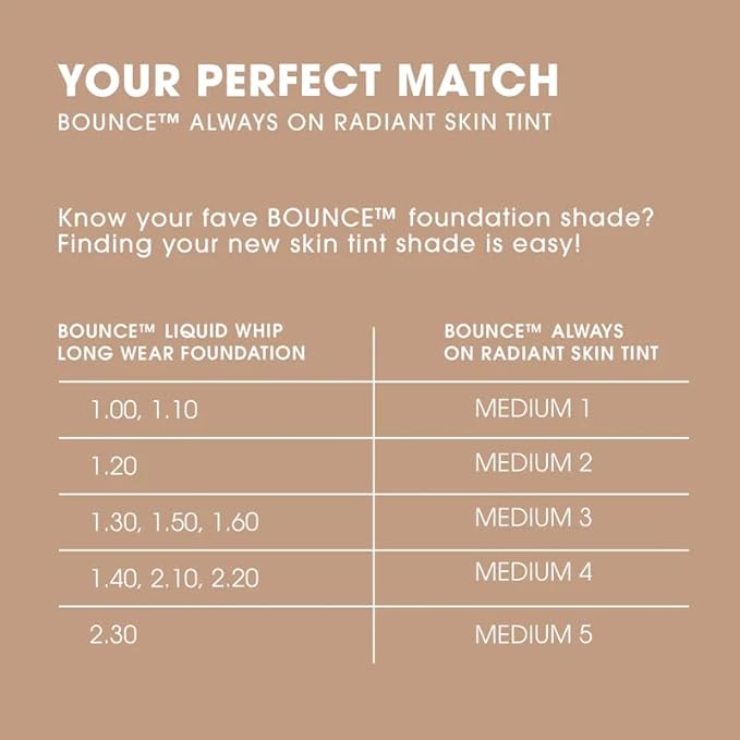 Beautyblender 12-Hour Always on Radiant Skin Tint, Breathable Serum Foundation Stays Put for All Day Long Wear, Infused with Hyaluronic Acid & Niacinamide, Medium 3