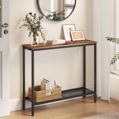 VASAGLE 31.5" Console Table, Narrow Behind Couch Table, 2 Tier by VASAGLEbySONGMICSHOME