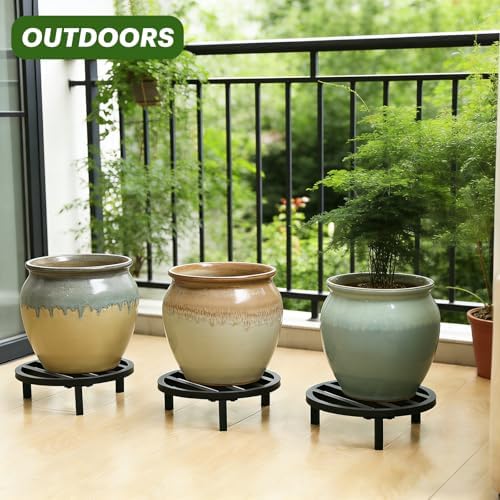 Large Plant Stand, 3 Pack 12 Inch Metal Pot Risers - Image 6
