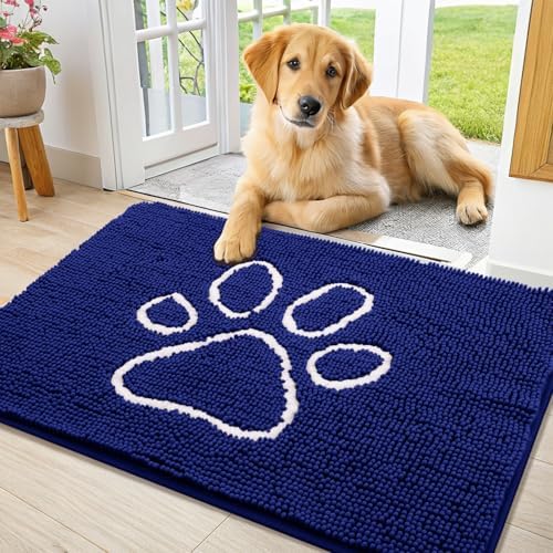 Smiry Dog Door Mat for Muddy Paws, Absorbent Non Slip Dirt Trapper by Smiry