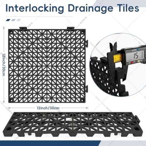 Interlocking Drainage Tiles 50PCS Modular Interlocking Cushion 12" x 12" - Image 2