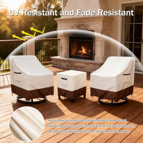 Patio Furniture Set Covers for 3 Piece Outdoor Bistro, Waterproof 100% Outdoor - Image 5