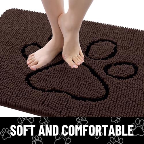 Smiry Dog Door Mat for Muddy Paws, Absorbent Non Slip Dirt Trapper - Image 4