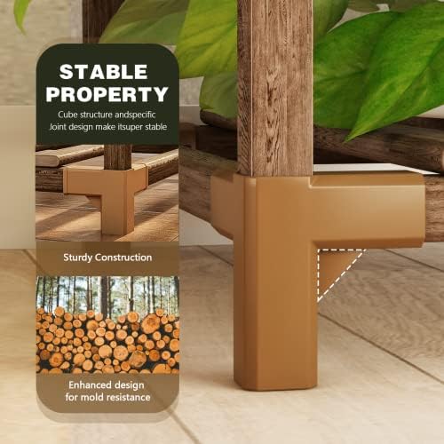Bamworld Large Plant Shelf Indoor Plant Shelf Outdoor Tall Wood Plant Holder - Image 3
