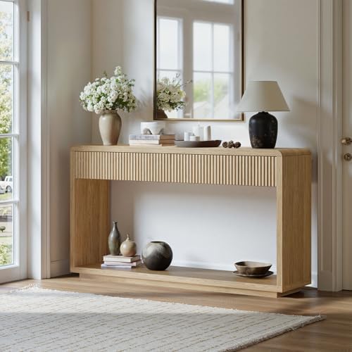 Evermagin 59'' Oak Console Table by Evermagin