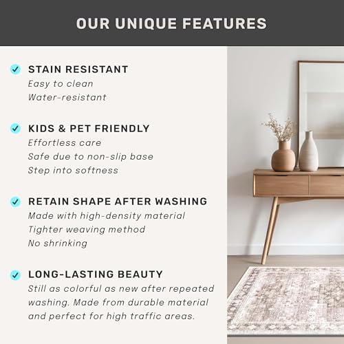 Washable Boho 6x8 Area Rug for Living Room - Image 5