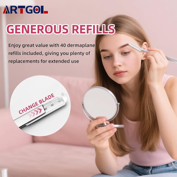 40 Count Facial Razor Replacement Blades Be suitable for Twee zerman Stainless steel blade