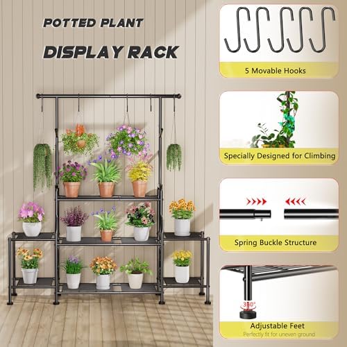 GIOTORENT 3-Tier Tall Metal Plant Stand Indoor Outdoor - Image 5