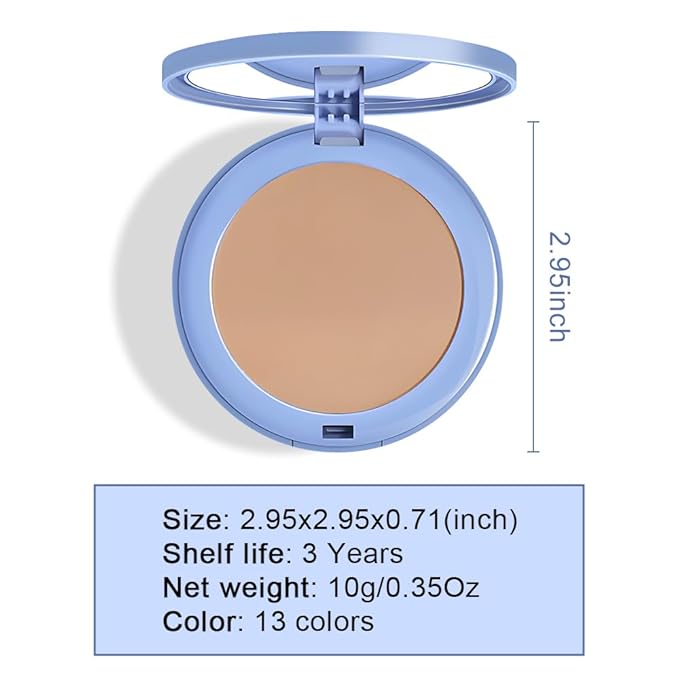 evpct Kaely Oil Control Pressed Face Powder, Get Smooth Flawless Fine Lines and Lightweight Finishing Foundation, Control Shine Long Lasting Waterproof Face Setting Powder Cosmetic, 12 Radiant Sand